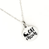 Cat Mom Gift, Cat Mom Necklace, Cat Mom Jewelry, Stainless Necklace, Cat Owner Gift, New Cat Owner, Cat Charm Necklace