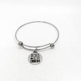 Faith Gift, Jesus Is My King Bracelet, Christian Gift, Christian Jewelry, Faith Jewelry, Faith Charm, Charm Bracelet, Gift For Her