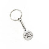 Faith Gift, Walk By Faith Keychain, Christian Keychain, Faith Keychain, God Holds Our Future, Faith Quote, Christian Gift