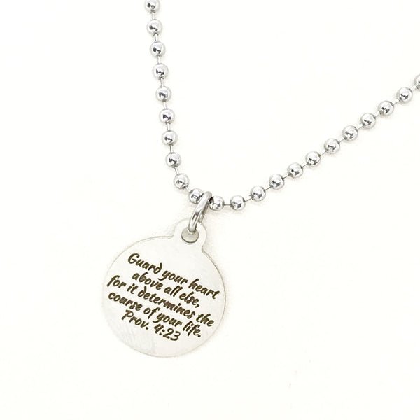 Faith Gift, Guard Your Heart Necklace, Proverbs 4 23, Christian Gift, Graduation Gift, Son Gift, Daughter Gift, Faith Jewelry