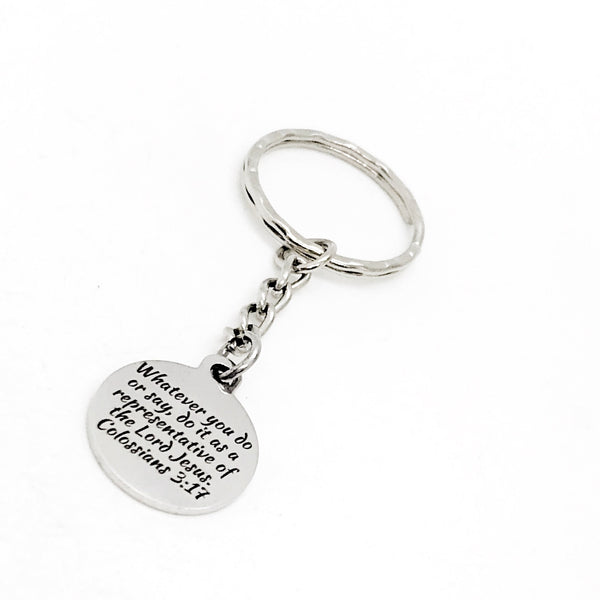 Faith Gift, Whatever You Do Or Say Keychain, Colossians 3 15, Faith Keychain, Christian Gifts, Baptism Gift