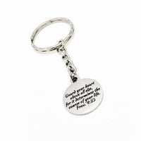 Faith Gift, Guard Your Heart Keychain, Proverbs 4 23, Faith Keychain, Christian Gift, Baptism Gift, Graduation Gift, Son Gift, Daughter Gift