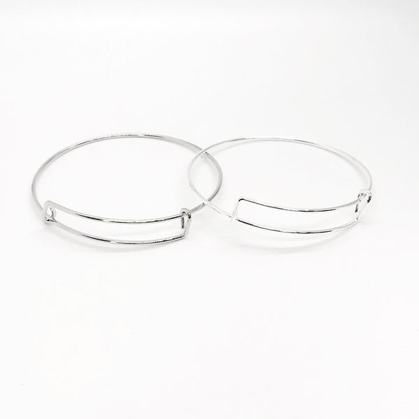 Expanding Bangle Charm Bracelet, Silvertone Charm Bracelet, 65mm Expanding Bracelet, Silvertone, 1, 5, 10, 25, 50, 100 Bulk