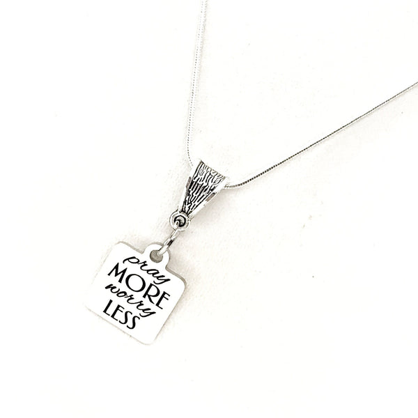 Faith Gift, Pray More Worry Less Necklace, Prayer Gift, Prayer Jewelry, Faith Jewelry, Christian Gift, Christian Jewelry, Gift For Her
