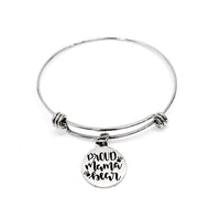 Mom Gift, Proud Mama Bear Bracelet, Gift For Mom, Gift For Wife, Mom Jewelry, Stacking Bangle, Charm Bracelet, Jewelry Gift For Her