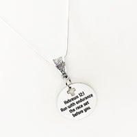 Motivating Gift, Run With Endurance The Race Set Before You Necklace, Hebrews 12 1, Sympathy Gift, Encouraging Her, Faith Gift