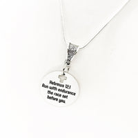 Motivating Gift, Run With Endurance The Race Set Before You Necklace, Hebrews 12 1, Sympathy Gift, Encouraging Her, Faith Gift