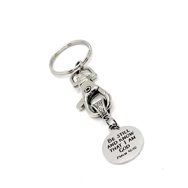 Faith Gift, Be Still And Know That I Am God Keychain, Psalm 46 10, Scripture Gift, Scripture Quote, Faith Quote, Christian Gift, Bible Verse