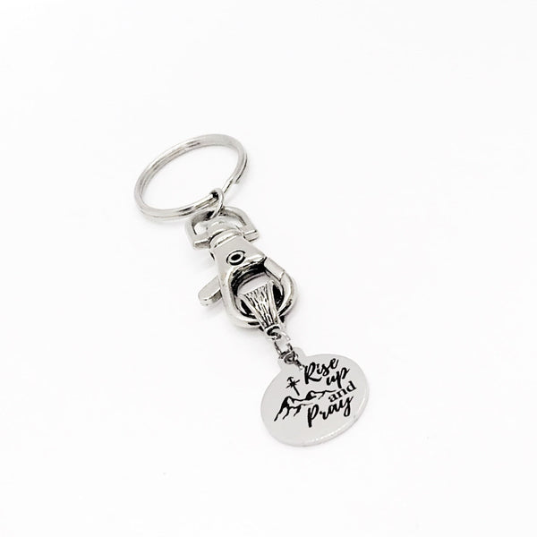 Faith Gift, Rise Up And Pray Keychain, Christian Gift, Prayer Gift, Prayer Quote, Keychain Gift, Faith Quote, Motivating Gift, Prayer Group