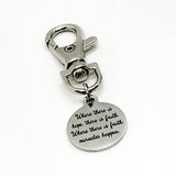 Bag Charm, Where There Is Hope, There Is Faith Charm, Where There Is Faith, Miracles Happen, Purse Charm, Clip On Charm, Faith Gift