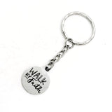 Faith Gift, Walk By Faith Keychain, Christian Keychain, Faith Keychain, God Holds Our Future, Faith Quote, Christian Gift