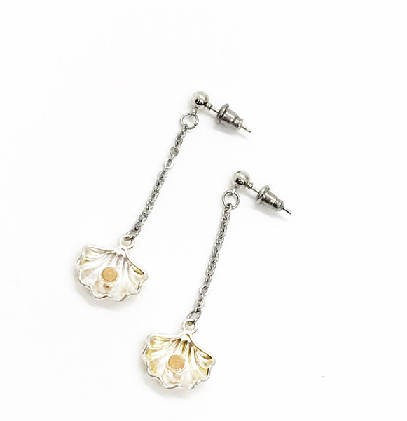Mustard Seed Dangle Shell Earrings,  Mustard Seed Jewelry, Matthew 17 20, Mustard Seed Faith Jewelry, Scripture Gifts, Faith Gift