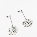 Four Leaf Clover Drop Dangle Earrings, Good Luck Jewelry, Good Luck Gifts, 4 Leaf Clover Gift, Good Luck Charm, Charm Earrings