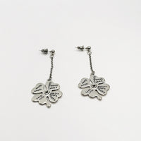 Four Leaf Clover Drop Dangle Earrings, Good Luck Jewelry, Good Luck Gifts, 4 Leaf Clover Gift, Good Luck Charm, Charm Earrings