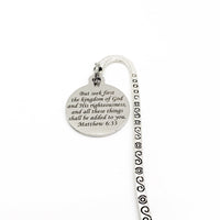 Scripture Gift, Seek First The Kingdom Of God Bookmark, Matthew 6 33, Scripture Quote, Scripture Bookmark, Bible Verse Gift, Charm Bookmark