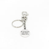 Faith Gifts, Be Strong And Take Heart Keychain, Psalm 29 14, Faith Quotes, Christian Gifts, Christian Quotes, Scripture Keychain