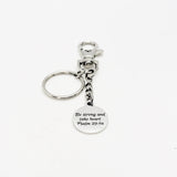 Faith Gifts, Be Strong And Take Heart Keychain, Psalm 29 14, Faith Quotes, Christian Gifts, Christian Quotes, Scripture Keychain