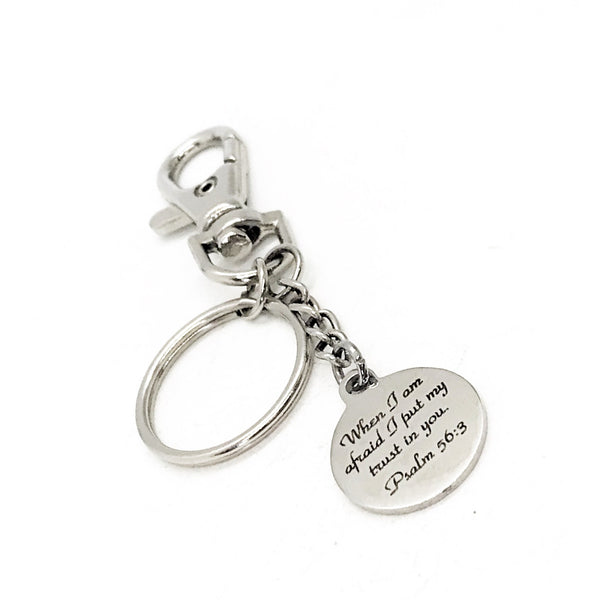 Faith Gifts, When I Am Afraid I Put My Trust In You Keychain, Psalm 56 3, Faith Quote, Christian Gifts, Christian Quotes, Scripture Keychain