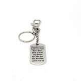 Scripture Quote, Greater Love Hath No Man Than To Lay Down His Life For His Friends Keychain, John 15 13, Military Scripture, Police Gift