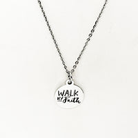 Faith Gift, Walk By Faith Necklace, Faith Jewelry, Christian Woman, Christian Gift, Encouragement Gift, Gift For Her, Christian Charm