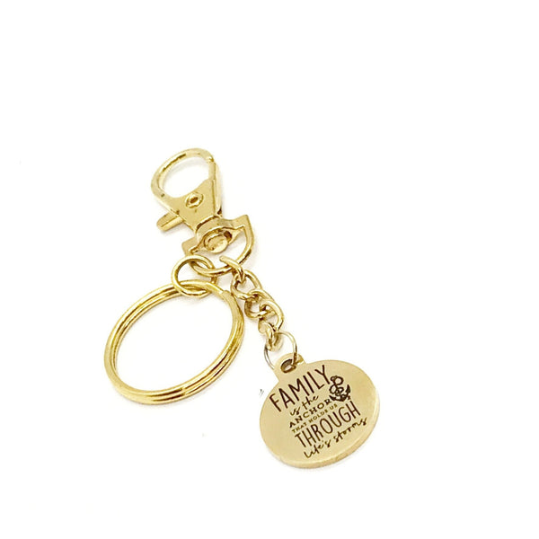 Family Keychain, Family Is The Anchor That Holds Us Through Life’s Storms Keychain, Mom Gift, Grandmother Gift, Sister Gift, Cousin Gift