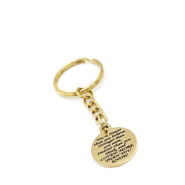 Love Gift, Braver Stronger Smarter And Loved Keychain, Wife Gift, Girlfriend Gift, Daughter Gift, Granddaughter Gift, Love Quote