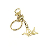 Origami Keychain, Goldtone Oragami Crane, Keychain Gift, Positivity Gift, Positivity Keychain, Peace And Good Will Gift, Good Health Gift