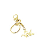 Origami Keychain, Goldtone Oragami Crane, Keychain Gift, Positivity Gift, Positivity Keychain, Peace And Good Will Gift, Good Health Gift