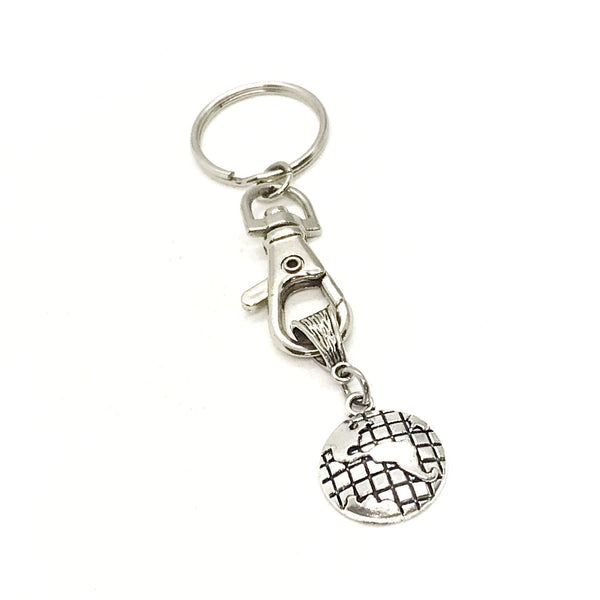Globe Keychain, World Traveler Gift, Geography Lover Gift, Love To Travel, Going On A Trip, Globe Charm, Earth Charm, Globe Traveller Gift