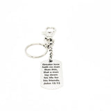 Scripture Quote, Greater Love Hath No Man Than To Lay Down His Life For His Friends Keychain, John 15 13, Military Scripture, Police Gift