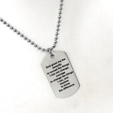 Serenity Prayer Necklace, Gift For Him, Serenity Courage Wisdom, Son Gift, Husband Gift, Man Necklace, Stainless Steel Necklace