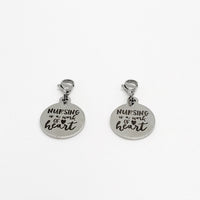 Clip On Charm, Mask Chain Charms, Nursing Is A Work Of Heart, Nurse Charm, Nurse Gift, Nursing Gifts, Nurse Mask Charm, Single Charm or Set