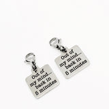 Clip On Charm, Mask Chain Charms, Out Of My Mind Back In 5 Minutes, Face Mask Charm, Funny Gift, Single Charm or Set of Charms