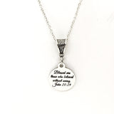 Scripture Gift, Blessed Are Those Who Believed Without Seeing Necklace, John 20 29 Charm, Faith Gift, Faith Quote, Scripture Quote