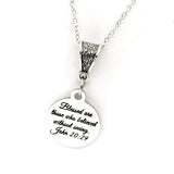 Scripture Gift, Blessed Are Those Who Believed Without Seeing Necklace, John 20 29 Charm, Faith Gift, Faith Quote, Scripture Quote