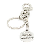 Scripture Gifts, As Iron Sharpens Iron Keychain, Proverbs 27 17, Faith Gifts, Scripture Quote, Christian Gift