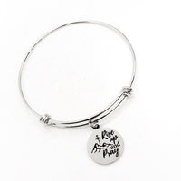 Faith Gift, Rise Up And Pray Bracelet, Charm Bangle, Christian Gift, Prayer Gift, Prayer Partner Gift, Gift For Her, Affirmation Gift