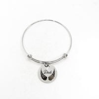 Dad Memorial, Dad Is my Angel Bracelet, Charm Bracelet, Stacking Bangle, Remembering Dad, Love My Dad, Sympathy gift, Gift For Her