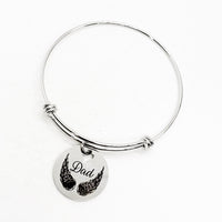 Dad Memorial, Dad Is my Angel Bracelet, Charm Bracelet, Stacking Bangle, Remembering Dad, Love My Dad, Sympathy gift, Gift For Her