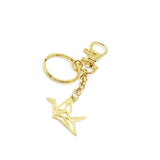 Origami Keychain, Goldtone Oragami Crane, Keychain Gift, Positivity Gift, Positivity Keychain, Peace And Good Will Gift, Good Health Gift