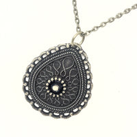 Mustard Seed Necklace, Antique Brass Mustard Seed Jewelry, Matthew 17 20 Mustard Seed Pendant, Ornate Teardrop Mustard Seed Necklace