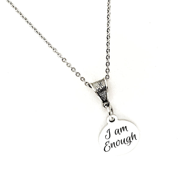 I Am Enough Necklace, Affirmation Jewelry, Affirmation Gifts, Motivation Gift, Motivating Quote, Encouragement Gift, Encouraging Her