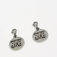 Clip On Charm, Mask Chain Charms, Nursing Is A Work Of Heart, Nurse Charm, Nurse Gift, Nursing Gifts, Nurse Mask Charm, Single Charm or Set