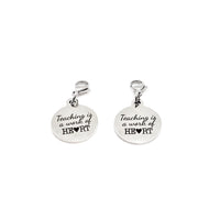 Clip On Charm, Mask Chain Charms, Teaching Is A Work Of Heart, Teacher Charm, Teacher Gift, Teacher Mask Charm, Single Charm or Set