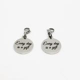 Clip On Charm, Mask Chain Charms, Each Day Is A Gift Mask Charm, Positivity Gift, Encouragement Gift, Single Charm or Set of Charms