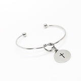 Faith Gifts, Cross Charm Bracelet, Cross Jewelry, Cross Bracelet, Christian Gifts, Gift For Her, Wife Gift, Daughter Gift, Cuff Bracelet