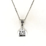 Faith Gift, Jesus Is My King Necklace, Christian Gift, Faith Jewelry, Christian Jewelry, Baptism Gift, Christian Necklace, Faith Necklace