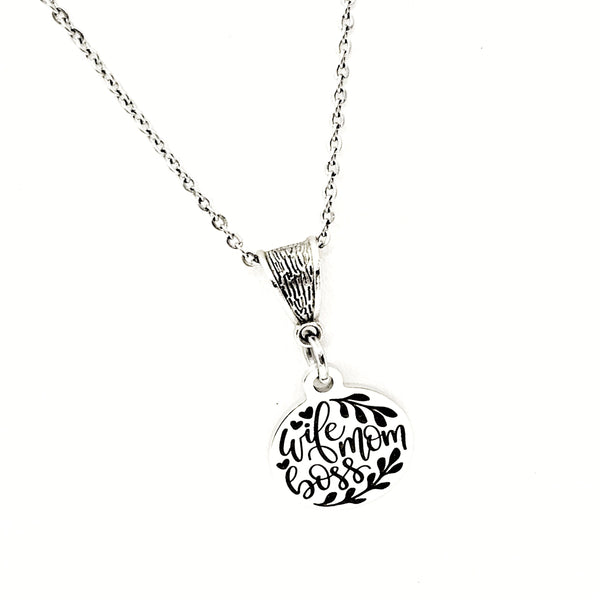 Wife Mom Boss Necklace, Wife Gift, Mom Gift, Woman Entrepreneur Gift, Woman Business Owner Gift, Gift For Her, Gift For Wife, Gift For Mom