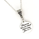 Scripture Gift, Blessed Are Those Who Believed Without Seeing Necklace, John 20 29 Charm, Faith Gift, Faith Quote, Scripture Quote