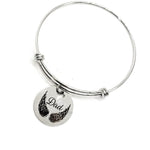 Dad Memorial, Dad Is my Angel Bracelet, Charm Bracelet, Stacking Bangle, Remembering Dad, Love My Dad, Sympathy gift, Gift For Her